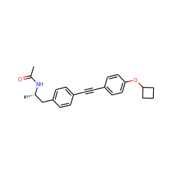 CC(=O)N[C@@H](C)Cc1ccc(C#Cc2ccc(OC3CCC3)cc2)cc1 ZINC000113409635