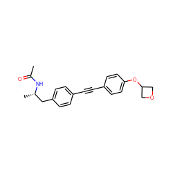 CC(=O)N[C@@H](C)Cc1ccc(C#Cc2ccc(OC3COC3)cc2)cc1 ZINC000113412669