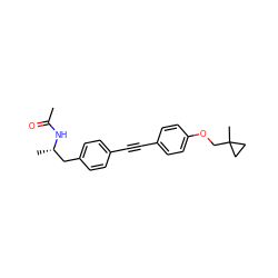 CC(=O)N[C@@H](C)Cc1ccc(C#Cc2ccc(OCC3(C)CC3)cc2)cc1 ZINC000113413640