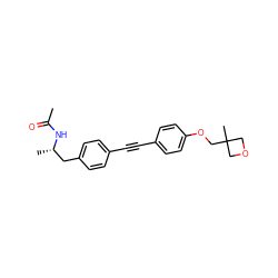 CC(=O)N[C@@H](C)Cc1ccc(C#Cc2ccc(OCC3(C)COC3)cc2)cc1 ZINC000169706327