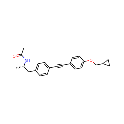 CC(=O)N[C@@H](C)Cc1ccc(C#Cc2ccc(OCC3CC3)cc2)cc1 ZINC000169706303