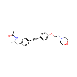 CC(=O)N[C@@H](C)Cc1ccc(C#Cc2ccc(OCCN3CCOCC3)cc2)cc1 ZINC000113411639