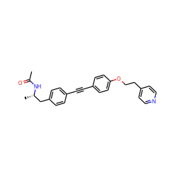 CC(=O)N[C@@H](C)Cc1ccc(C#Cc2ccc(OCCc3ccncc3)cc2)cc1 ZINC000113411578