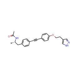 CC(=O)N[C@@H](C)Cc1ccc(C#Cc2ccc(OCCc3cn[nH]c3)cc2)cc1 ZINC000113411766