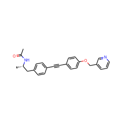 CC(=O)N[C@@H](C)Cc1ccc(C#Cc2ccc(OCc3cccnc3)cc2)cc1 ZINC000113411838