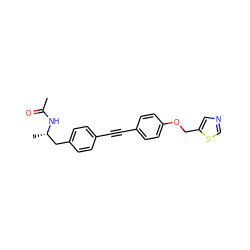 CC(=O)N[C@@H](C)Cc1ccc(C#Cc2ccc(OCc3cncs3)cc2)cc1 ZINC000169706319