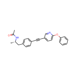 CC(=O)N[C@@H](C)Cc1ccc(C#Cc2ccc(Oc3ccccc3)nc2)cc1 ZINC000113409400