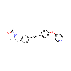 CC(=O)N[C@@H](C)Cc1ccc(C#Cc2ccc(Oc3ccncc3)cc2)cc1 ZINC000113413888