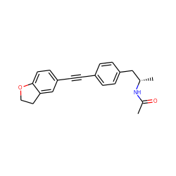 CC(=O)N[C@@H](C)Cc1ccc(C#Cc2ccc3c(c2)CCO3)cc1 ZINC000113412117