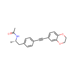 CC(=O)N[C@@H](C)Cc1ccc(C#Cc2ccc3c(c2)OCCO3)cc1 ZINC000142345609