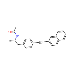 CC(=O)N[C@@H](C)Cc1ccc(C#Cc2ccc3ccccc3c2)cc1 ZINC000113409384