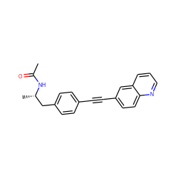 CC(=O)N[C@@H](C)Cc1ccc(C#Cc2ccc3ncccc3c2)cc1 ZINC000169706186