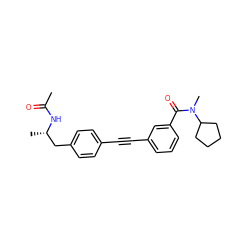 CC(=O)N[C@@H](C)Cc1ccc(C#Cc2cccc(C(=O)N(C)C3CCCC3)c2)cc1 ZINC000113411691