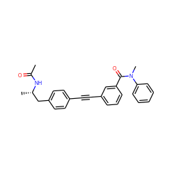 CC(=O)N[C@@H](C)Cc1ccc(C#Cc2cccc(C(=O)N(C)c3ccccc3)c2)cc1 ZINC000113411671