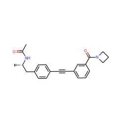 CC(=O)N[C@@H](C)Cc1ccc(C#Cc2cccc(C(=O)N3CCC3)c2)cc1 ZINC000113411482