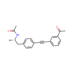 CC(=O)N[C@@H](C)Cc1ccc(C#Cc2cccc(C(C)=O)c2)cc1 ZINC000142339030