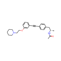 CC(=O)N[C@@H](C)Cc1ccc(C#Cc2cccc(OCCN3CCCCC3)c2)cc1 ZINC000113413726