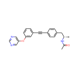 CC(=O)N[C@@H](C)Cc1ccc(C#Cc2cccc(Oc3cncnc3)c2)cc1 ZINC000142351745