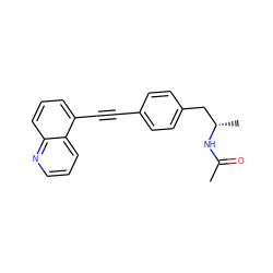 CC(=O)N[C@@H](C)Cc1ccc(C#Cc2cccc3ncccc23)cc1 ZINC000113409296