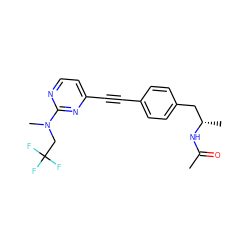 CC(=O)N[C@@H](C)Cc1ccc(C#Cc2ccnc(N(C)CC(F)(F)F)n2)cc1 ZINC000113409627