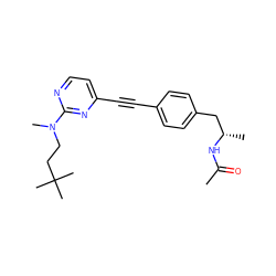 CC(=O)N[C@@H](C)Cc1ccc(C#Cc2ccnc(N(C)CCC(C)(C)C)n2)cc1 ZINC000113409598