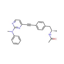 CC(=O)N[C@@H](C)Cc1ccc(C#Cc2ccnc(N(C)c3ccccc3)n2)cc1 ZINC000169706347