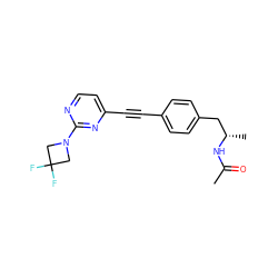 CC(=O)N[C@@H](C)Cc1ccc(C#Cc2ccnc(N3CC(F)(F)C3)n2)cc1 ZINC000113412257