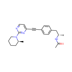 CC(=O)N[C@@H](C)Cc1ccc(C#Cc2ccnc(N3CCCC[C@@H]3C)n2)cc1 ZINC000113410674