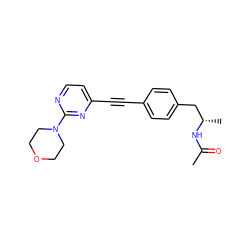 CC(=O)N[C@@H](C)Cc1ccc(C#Cc2ccnc(N3CCOCC3)n2)cc1 ZINC000113410700