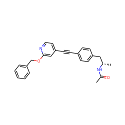 CC(=O)N[C@@H](C)Cc1ccc(C#Cc2ccnc(OCc3ccccc3)c2)cc1 ZINC000113410739