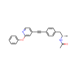 CC(=O)N[C@@H](C)Cc1ccc(C#Cc2ccnc(Oc3ccccc3)c2)cc1 ZINC000113411312