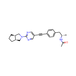 CC(=O)N[C@@H](C)Cc1ccc(C#Cc2cnc(N3C[C@H]4CCC[C@H]4C3)nc2)cc1 ZINC000113409495