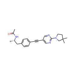 CC(=O)N[C@@H](C)Cc1ccc(C#Cc2cnc(N3CCC(C)(C)C3)nc2)cc1 ZINC000113412371