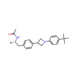 CC(=O)N[C@@H](C)Cc1ccc(C2CN(c3ccc(C(C)(C)C)cc3)C2)cc1 ZINC000149628848