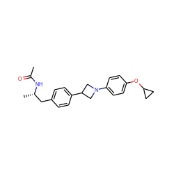 CC(=O)N[C@@H](C)Cc1ccc(C2CN(c3ccc(OC4CC4)cc3)C2)cc1 ZINC000149626322