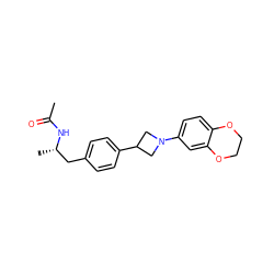 CC(=O)N[C@@H](C)Cc1ccc(C2CN(c3ccc4c(c3)OCCO4)C2)cc1 ZINC000149630457