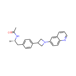 CC(=O)N[C@@H](C)Cc1ccc(C2CN(c3ccc4ncccc4c3)C2)cc1 ZINC000149629249