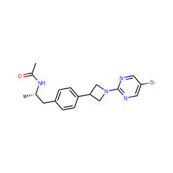 CC(=O)N[C@@H](C)Cc1ccc(C2CN(c3ncc(Br)cn3)C2)cc1 ZINC000145733991