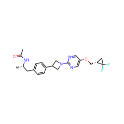 CC(=O)N[C@@H](C)Cc1ccc(C2CN(c3ncc(OC[C@@H]4CC4(F)F)cn3)C2)cc1 ZINC000149953350