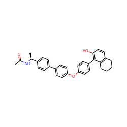 CC(=O)N[C@@H](C)c1ccc(-c2ccc(Oc3ccc(-c4c(O)ccc5c4CCCC5)cc3)cc2)cc1 ZINC000045245805