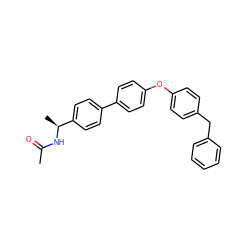 CC(=O)N[C@@H](C)c1ccc(-c2ccc(Oc3ccc(Cc4ccccc4)cc3)cc2)cc1 ZINC000045260752