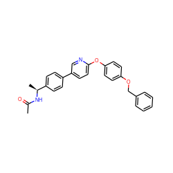 CC(=O)N[C@@H](C)c1ccc(-c2ccc(Oc3ccc(OCc4ccccc4)cc3)nc2)cc1 ZINC000045258900