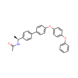 CC(=O)N[C@@H](C)c1ccc(-c2ccc(Oc3ccc(Oc4ccccc4)cc3)cc2)cc1 ZINC000045252955