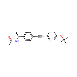 CC(=O)N[C@@H](C)c1ccc(C#Cc2ccc(OC(C)(C)C)cc2)cc1 ZINC000169706131