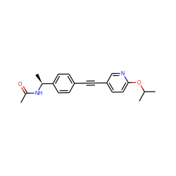 CC(=O)N[C@@H](C)c1ccc(C#Cc2ccc(OC(C)C)nc2)cc1 ZINC000169706139