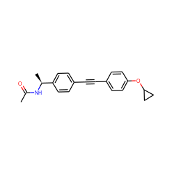 CC(=O)N[C@@H](C)c1ccc(C#Cc2ccc(OC3CC3)cc2)cc1 ZINC000169706148