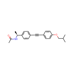 CC(=O)N[C@@H](C)c1ccc(C#Cc2ccc(OCC(C)C)cc2)cc1 ZINC000113411651