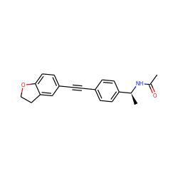 CC(=O)N[C@@H](C)c1ccc(C#Cc2ccc3c(c2)CCO3)cc1 ZINC000169706133