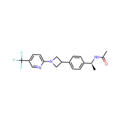 CC(=O)N[C@@H](C)c1ccc(C2CN(c3ccc(C(F)(F)F)cn3)C2)cc1 ZINC000149960998