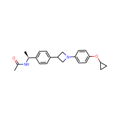 CC(=O)N[C@@H](C)c1ccc(C2CN(c3ccc(OC4CC4)cc3)C2)cc1 ZINC000149926355